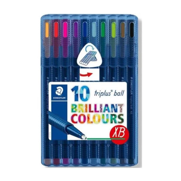 Caneta Esferográfica Triblus XB Staedtler c/ 10 Cores Brilhantes