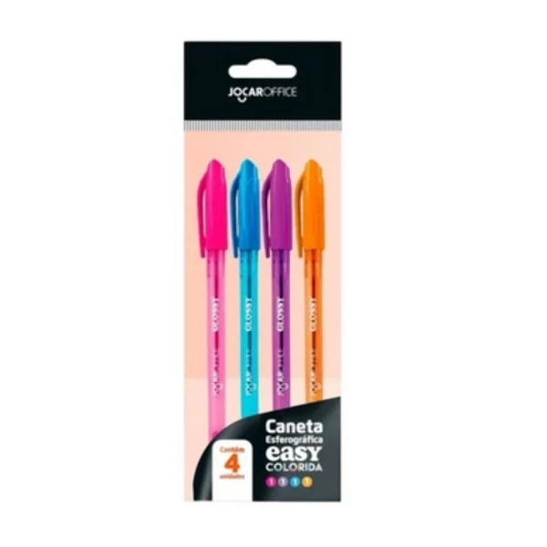 Caneta Esferográfica Easy Jocar Office c/ 4 cores