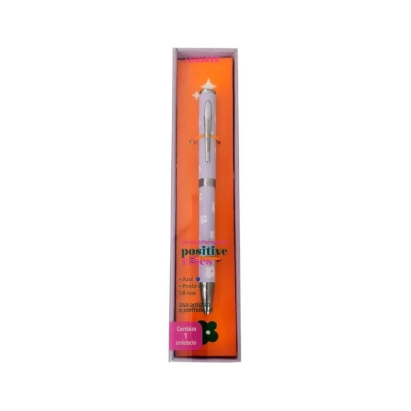 Caneta Esferográfica Premium Leo Arte Positive Vibes Flores