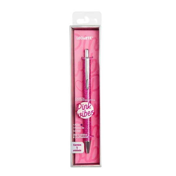 Caneta Esferográfica Premium Pink Vibes LeoArte