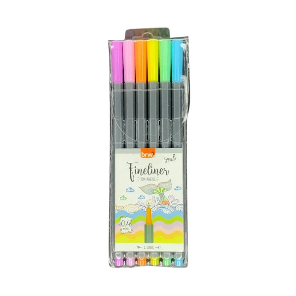 Caneta Fineliner 0.4mm Tons Pastéis Soul BRW C/6 un