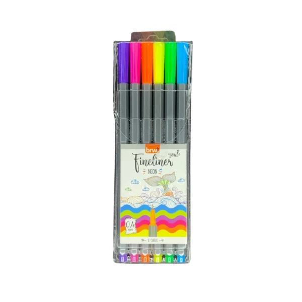 Caneta Fineliner 0.4mm Tons Neons Soul BRW C/6 un