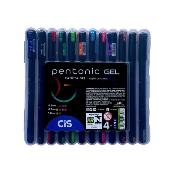 Caneta Gel Cis Pentonic C/12 Cores