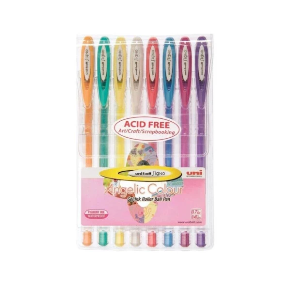 Caneta Gel Signo Uniball Angelic Color 0.7mm 8 Cores