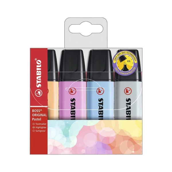 Marca Texto Stabilo Boss Pastel 4 Cores Novas 2021