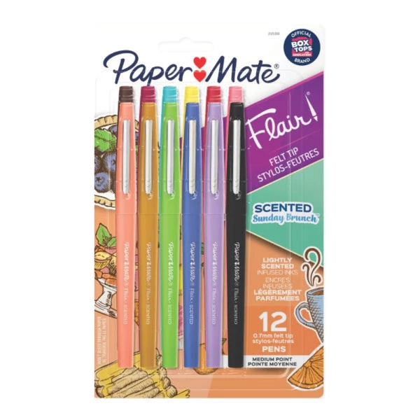 Kit 12 Canetas Hidrográfica Flair Com Cheirinho Média 07mm Papermate