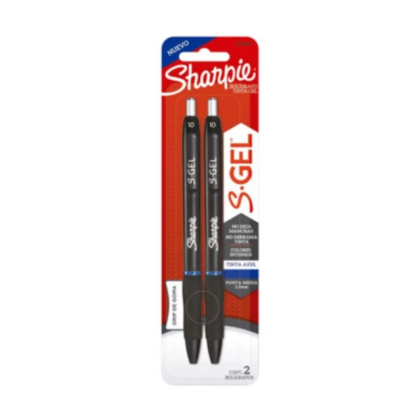 Caneta Gel Sharpie S.Gel Retrátil 1.0 Azul Kit c/ 2 Unidades