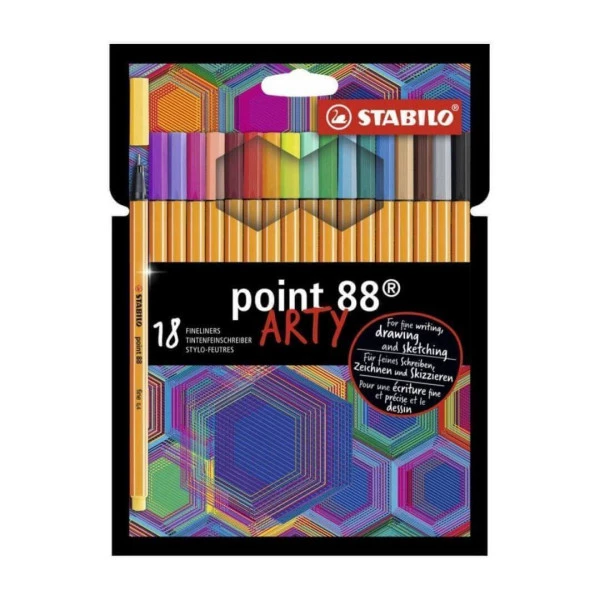 Caneta Stabilo Point 88 Arty Estojo Com 18 Cores