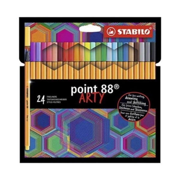 Caneta Stabilo Point 88 Arty Estojo Com 24 Cores