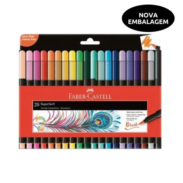 Caneta Brush SuperSoft Faber Castell 20 Cores