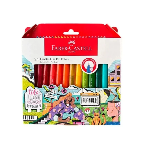 Caneta Fine Pen Faber Castell c/ 24 Cores