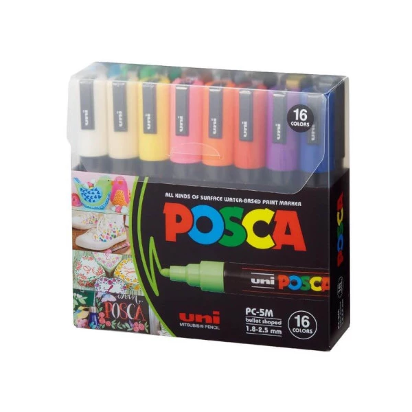 Caneta Posca Uni Ball PC-5M 16 Cores