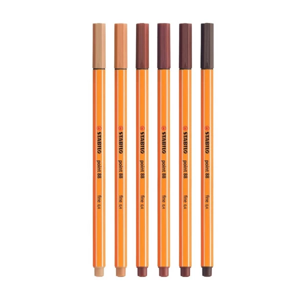 Caneta Stabilo Fine Pen Point 88 Tons de Pele