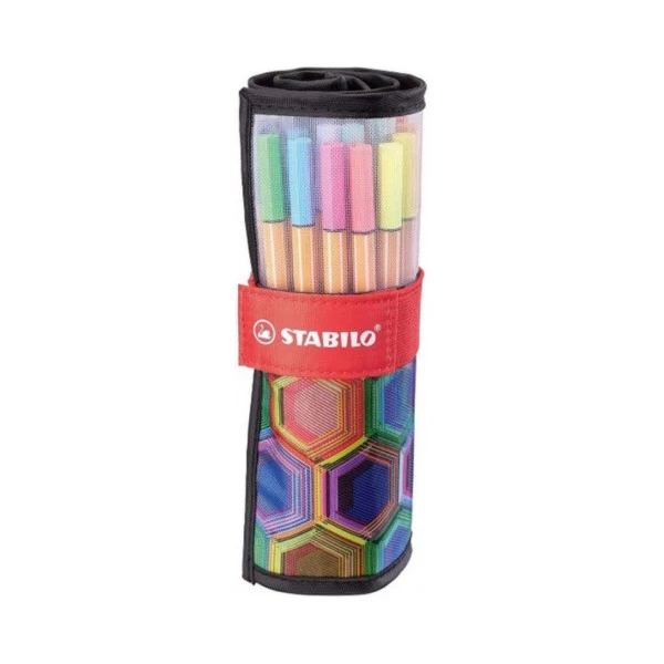 Caneta Stabilo Point 88 Fineliner Extrafina Arty Rollerset Estojo c/ 25 cores