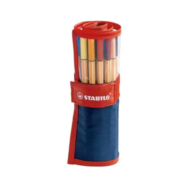 Caneta Stabilo Point 88 Fineliner Extrafina Rollerset Estojo c/ 25 cores