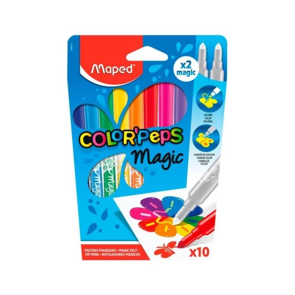 Canetinha Hidrográfica Maped Color Peps Magic 12 Cores