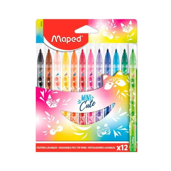 Canetinha Hidrográfica Maped Mini Cute 12 Cores
