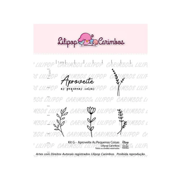 Cartela de Carimbos G - "Aproveite as Pequenas Coisas" - Lilipop Carimbos