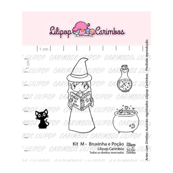 Cartela de Carimbos M - "Bruxinha e Poção" - Lilipop Carimbos