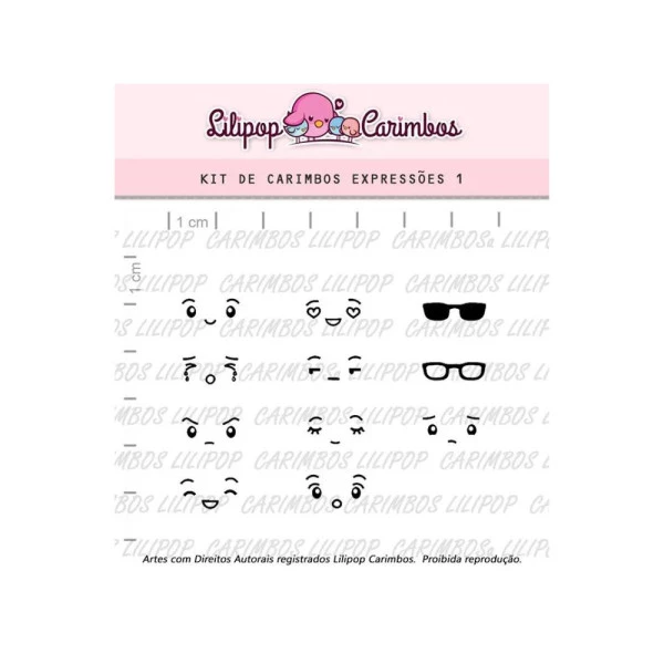 Cartela de Carimbos - "Expressoes 1" - Lilipop Carimbos