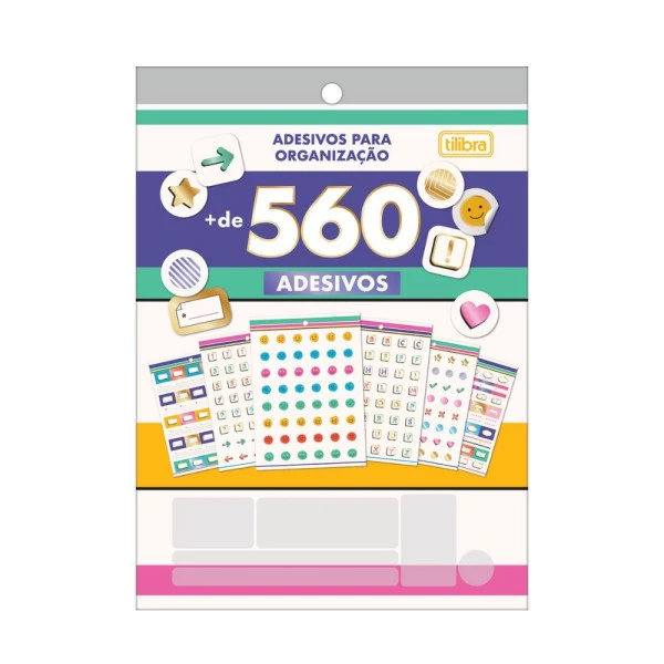 Cartela De Adesivos Decorados P/ Organização Tilibra C/ 560Un