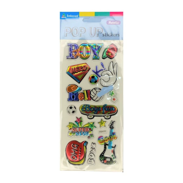 Cartela De Adesivos Pop Up Kit Boy