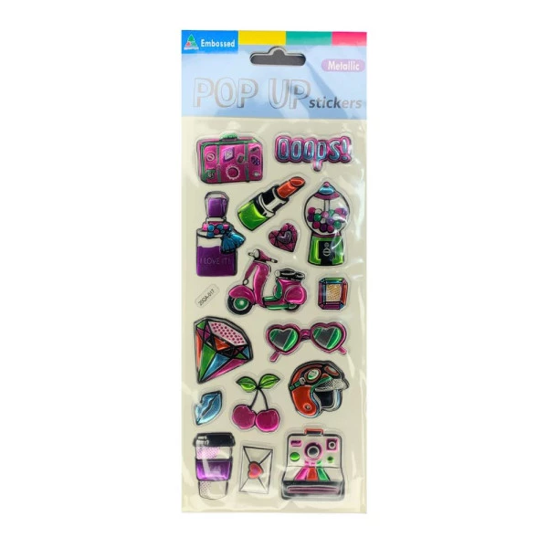 Cartela De Adesivos Pop Up Kit Lipstick