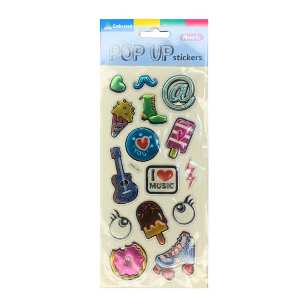 Cartela De Adesivos Pop Up Kit Patins