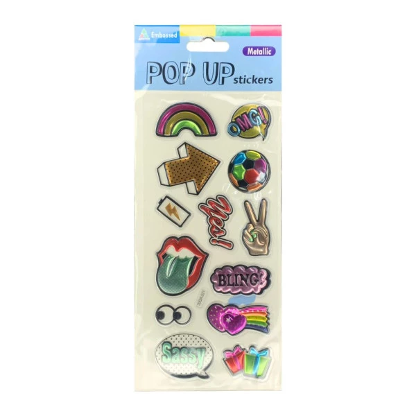 Cartela De Adesivos Pop Up Kit Rainbow