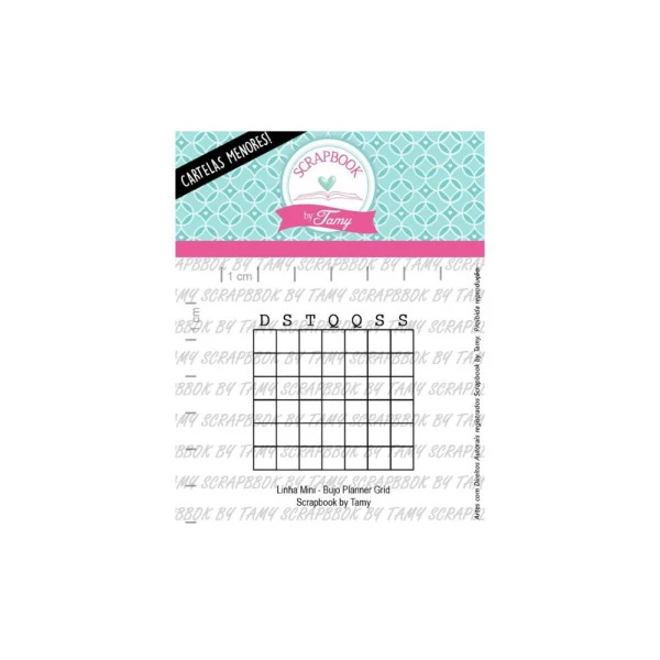Cartela de Carimbos Mini "Bujo Planner Grid" Scrapbook by Tamy