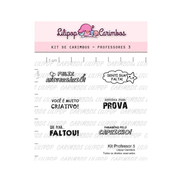 Cartela de Carimbos "Professor 3" Lilipop Carimbos