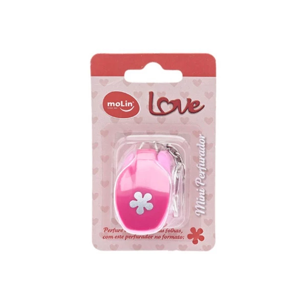 Chaveiro Perfurador De Papel Mini Love Molin Flor