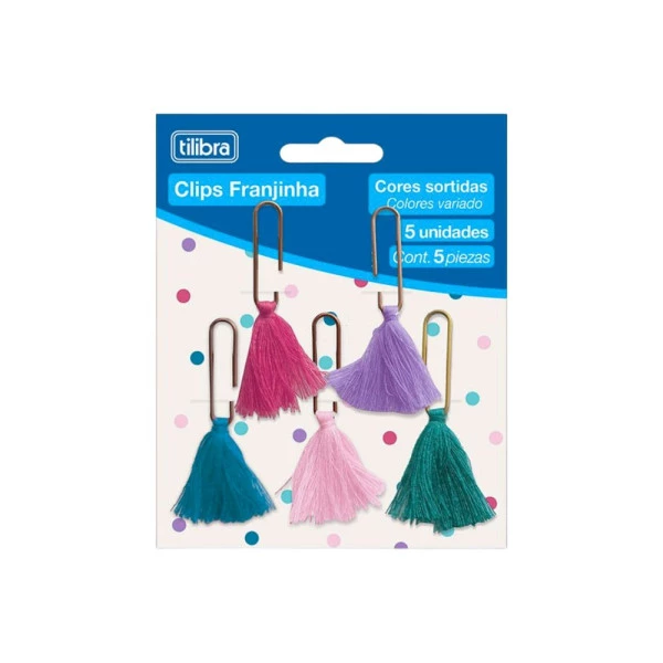 Clips De Papel Decorado Franjinhas Blister C/5Un