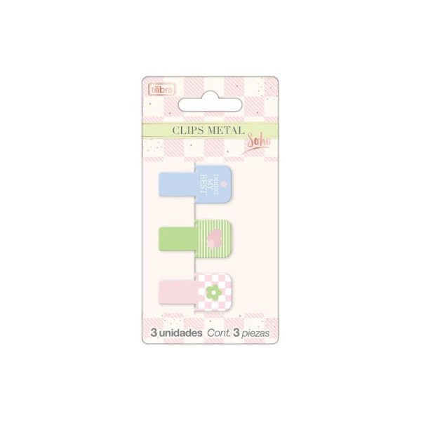 Clips De Papel Metal Soho Tilibra Blister C/3Un