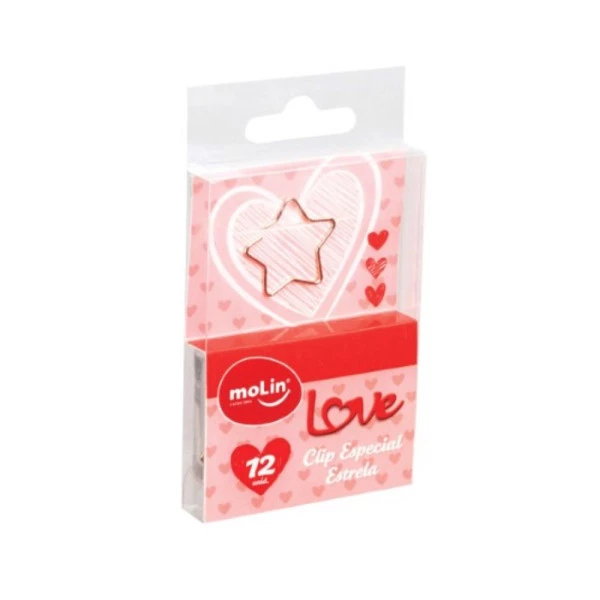 Clips De Papel Especial Estrela Love Molin 12 Un