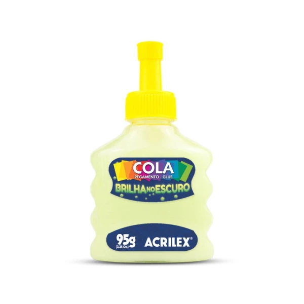 Cola Brilha No Escuro Acrilex 95G Amarelo Fosfore