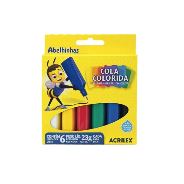 Cola Colorida Acrilex 6 Cores