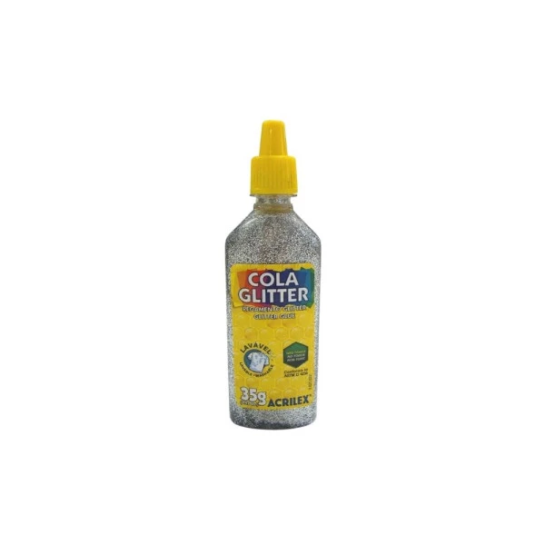 Cola Com Glitter Acrilex 23g Prata