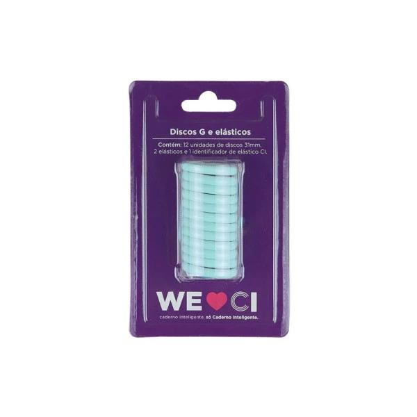 Discos + Elástico G Caderno Inteligente Azul Perolado