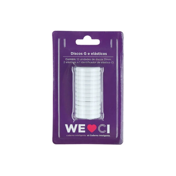 Discos + Elástico G Caderno Inteligente Branco