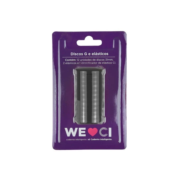 Discos + Elástico G Caderno Inteligente Preto