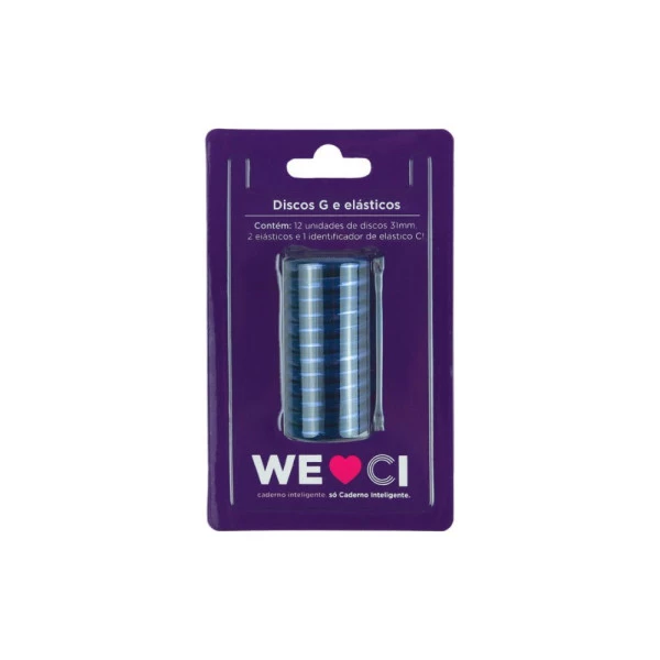 Discos + Elástico G Caderno Inteligente Shimmering Blue