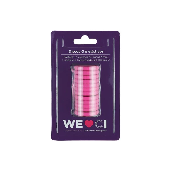 Discos + Elástico G Caderno Inteligente Super Pink