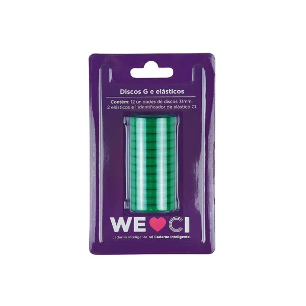 Discos + Elástico G Caderno Inteligente Verde Floresta