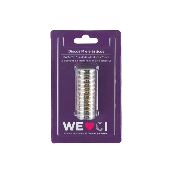 Discos + Elástico M Caderno Inteligente Dourado