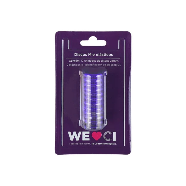 Discos + Elástico M Caderno Inteligente Roxo Metálico