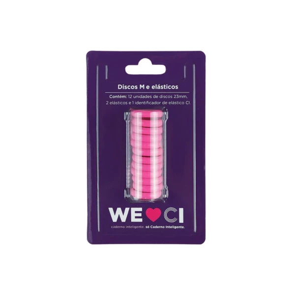 Discos + Elástico M Caderno Inteligente Super Pink