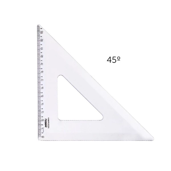Esquadro Escolar 45 Graus New Line Waleu