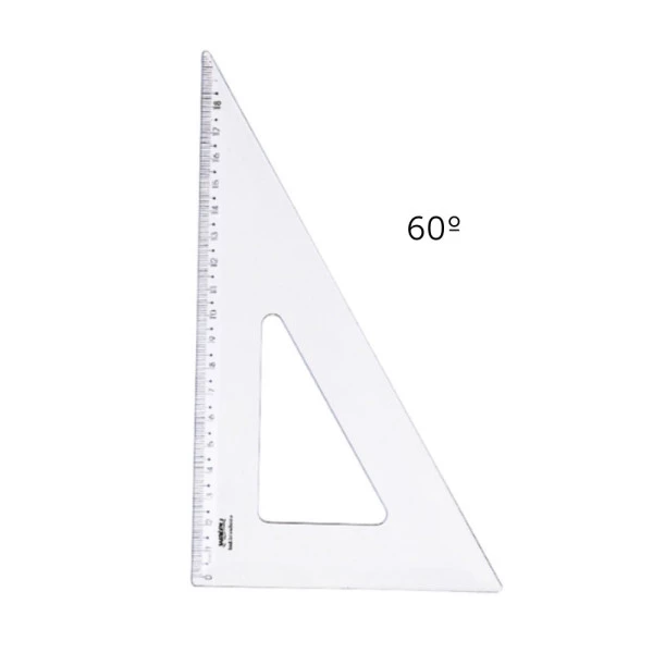 Esquadro Escolar 60 Graus New Line Waleu