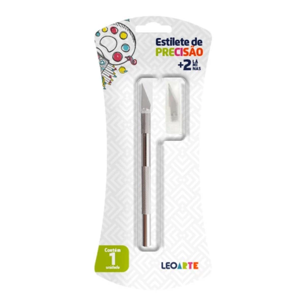 Estilete De Precisão Tipo Bisturi C/2 Lâminas Leoarte